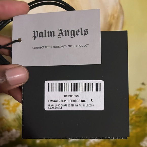 PALM ANGELS MIAMI LOGO CROPPED TEE. SMALL. WHITE. - Picture 3 of 3